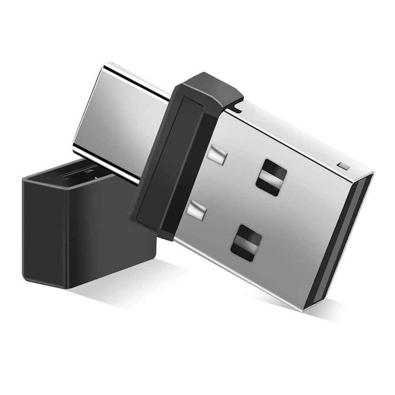 2-in-1 USB / Type-C Mouse Jiggler Portable Mini Mouse Mover, Driver-Free for Computers, Laptops - Black
