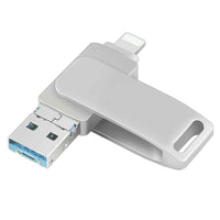 RICHWELL R-PK004 256GB External Storage OTG U Disk Memory Stick 3 in 1 Lightning/Micro USB/USB 3.0 Flash Drive - Silver