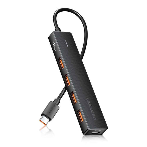 VENTION CHJBB USB 3.2 Gen 2 Hub 10Gbps Data Transfer 4 USB A + 1 Type C Docking Station
