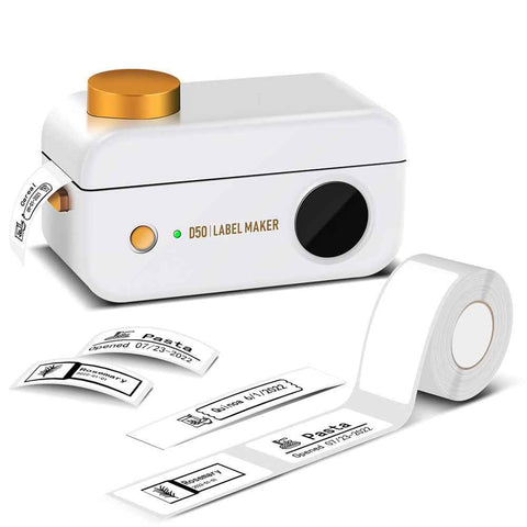 PHOMEMO D50 Wireless Label Maker Machine 180DPI Mini Pocket Thermal Label Printer - White