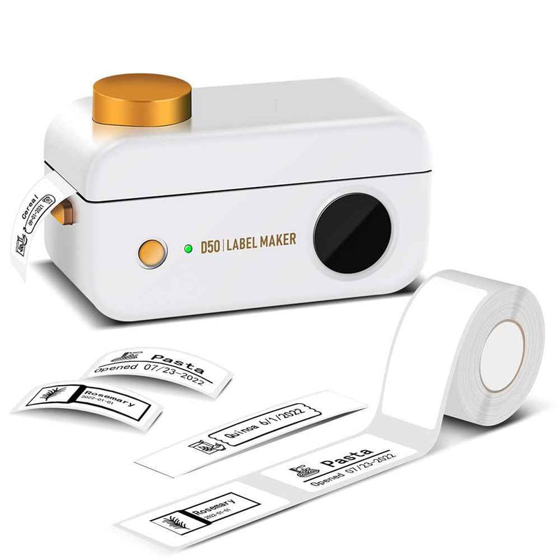 PHOMEMO D50 Wireless Label Maker Machine 180DPI Mini Pocket Thermal Label Printer - White