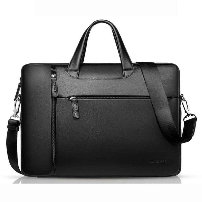 QIALINO For 15 Inch Universal Laptop Sleeve Bag Genuine Cow Leather Notebook Carrying Case