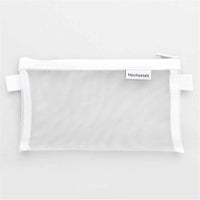 HE CHOOSES D033 Nylon Mesh Pencil Case Stationery Bag School Supplies, Size S - White