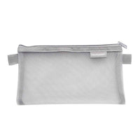 HE CHOOSES D033 Nylon Mesh Pencil Case Stationery Bag School Supplies, Size S - Grey