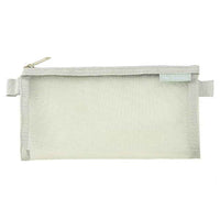HE CHOOSES D033 Nylon Mesh Pencil Case Stationery Bag School Supplies, Size S - Matcha Green