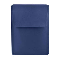 15.4-15.6 inch Notebook Carrying Bag Fold Laptop Stand Slim PU Leather Waterproof Sleeve Case - Sapphire