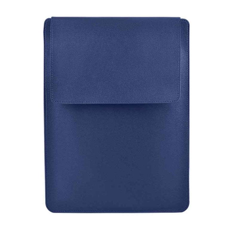 13.3-14 inch Notebook Carrying Bag Fold Laptop Stand Slim PU Leather Waterproof Sleeve Case - Sapphire