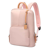 BOPAI 14-inch Laptop Waterproof Backpack Nylon Polyester Business Commute Notebook Shoulder Bag - Pink