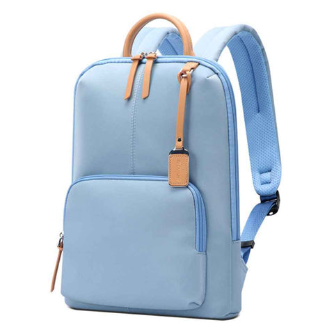 BOPAI 14-inch Laptop Waterproof Backpack Nylon Polyester Business Commute Notebook Shoulder Bag - Blue