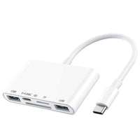 5 in 1 Type-C OTG Adapter USB-C to 2x USB 2.0, 1x USB-C PD 15W / SD TF Card Reader for iPhone/MacBook/USB C Devices