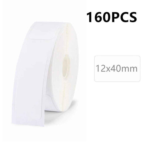 JINGCHEN 1 Roll Thermal Label Printing Paper for D11 Printer White Labeling Tape Replacement for Office Home - 160PCS  /  12x40mm