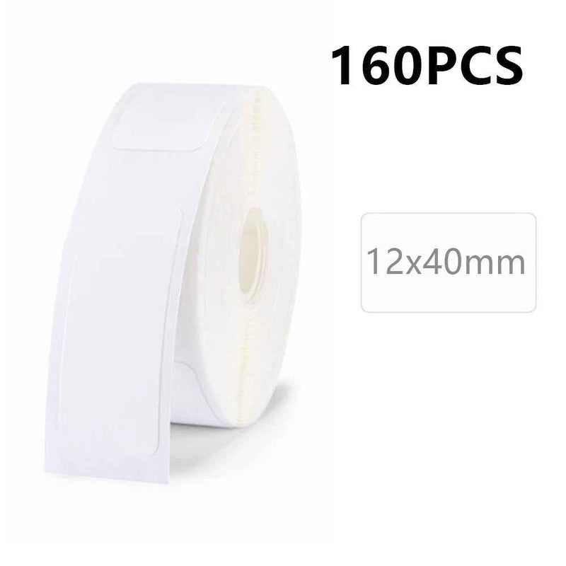 JINGCHEN 1 Roll Thermal Label Printing Paper for D11 Printer White Labeling Tape Replacement for Office Home - 160PCS  /  12x40mm