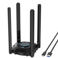 WAVLINK WN695X2 AX5400 Tri-Band Wireless Adapter USB WiFi 6 Dongle 4 Antennas Receiver
