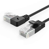 CABLECREATION CL0045 2m Cat6a LAN Network Cable 10Gbps Pure Copper Thin Cord Computer Router Connection Cable - Right Bend