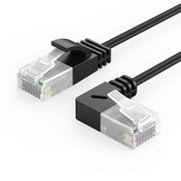 CABLECREATION CL0045 0.5m Pure Copper 10Gbps Cat6a Network Cable RJ45 Ethernet Cable - Left Bend