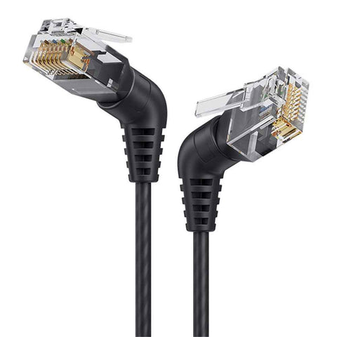 CABLECREATION CL0370 1m Cat6A Patch Ethernet Cable Rotation Head RJ45 Connection Line for Computer Networking