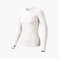 GOLOVEJOY YJ06 Yoga Top for Women Slim Fit Long Sleeve Quick Dry Fitness Top with Thumb Hole - White/XL