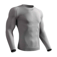Men's Long Sleeve Compression Gym Top - Grey, M