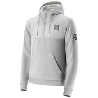 Windproof Fleece Sports Hoodie with Zip - Light Grey, S