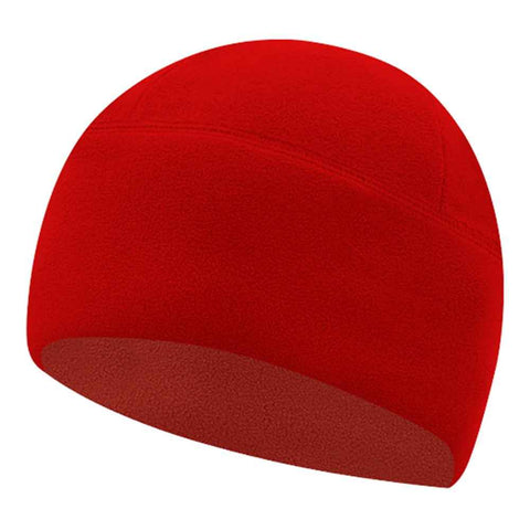 Winter Windproof Polar Fleece Beanie Hat Ear Protection Helmet Liner Cap for Motorcycle Riding - Red