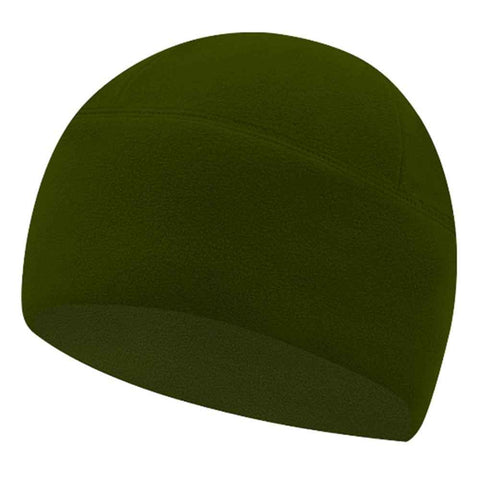 Winter Windproof Polar Fleece Beanie Hat Ear Protection Helmet Liner Cap for Motorcycle Riding - Army Green