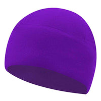Winter Windproof Polar Fleece Beanie Hat Ear Protection Helmet Liner Cap for Motorcycle Riding - Dark Purple