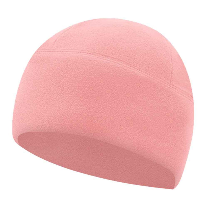 Winter Windproof Polar Fleece Beanie Hat Ear Protection Helmet Liner Cap for Motorcycle Riding - Pink