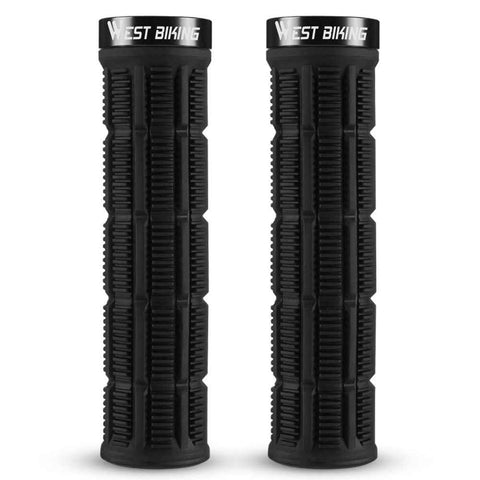 WEST BIKING YP0804089 1 Pair Anti Slip Mountain Bike Handlebar Grips Shock Absorbing Bicycle Grips - Black