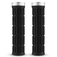 WEST BIKING YP0804089 1 Pair Anti Slip Mountain Bike Handlebar Grips Shock Absorbing Bicycle Grips - Black+Silver