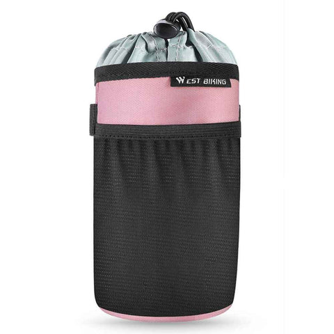 WEST BIKING YP0707411 Bicycle Cycling Water Bottle Bag Bike Handlebar Front Insulated Pouch - Pink
