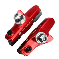 RIDERACE rn2200 1 Pair Aluminum Alloy + Rubber Mountain Road Bike C Brake Pads Braking Holder Shoes - Red