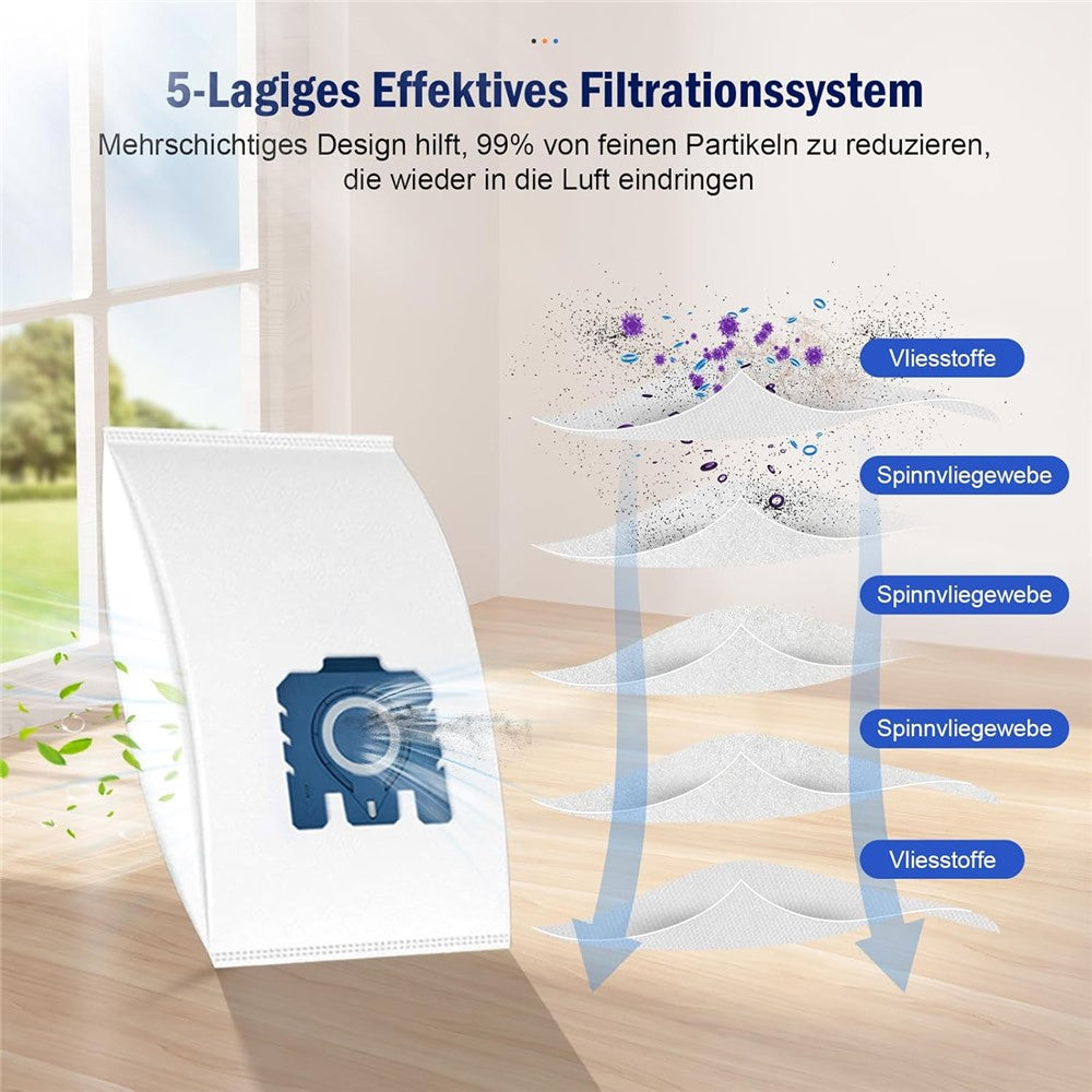 8Pcs Dust Bag for Miele GN / C1 / FJ / 3D Vacuum Cleaner Dust Collect Bag Replacement Part