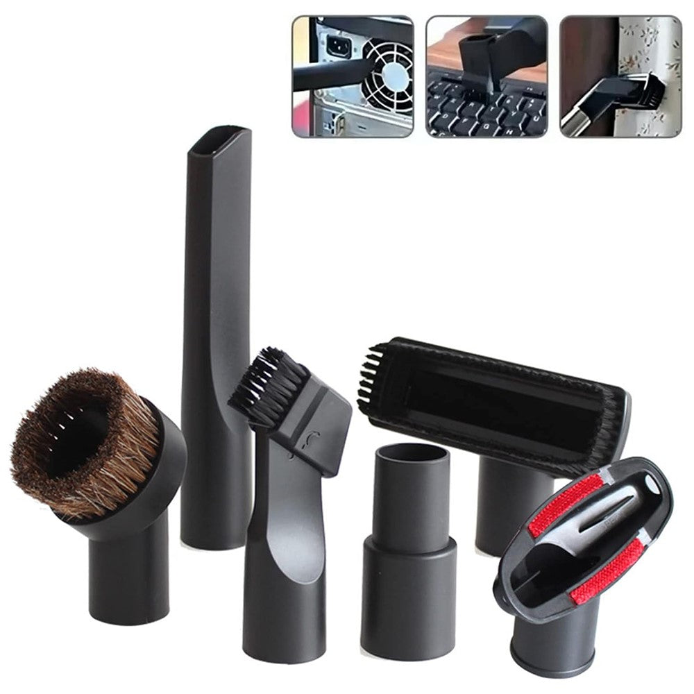 6Pcs / Set 32 - 35mm Inner Diameter Universal Vacuum Cleaner Long Flat Nozzle Suction Head Brushes