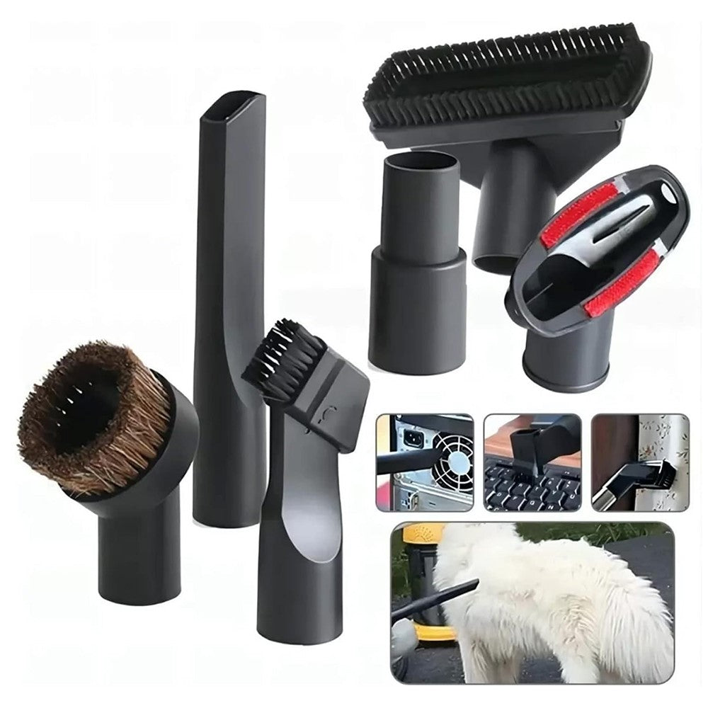 6Pcs / Set 32 - 35mm Inner Diameter Universal Vacuum Cleaner Long Flat Nozzle Suction Head Brushes