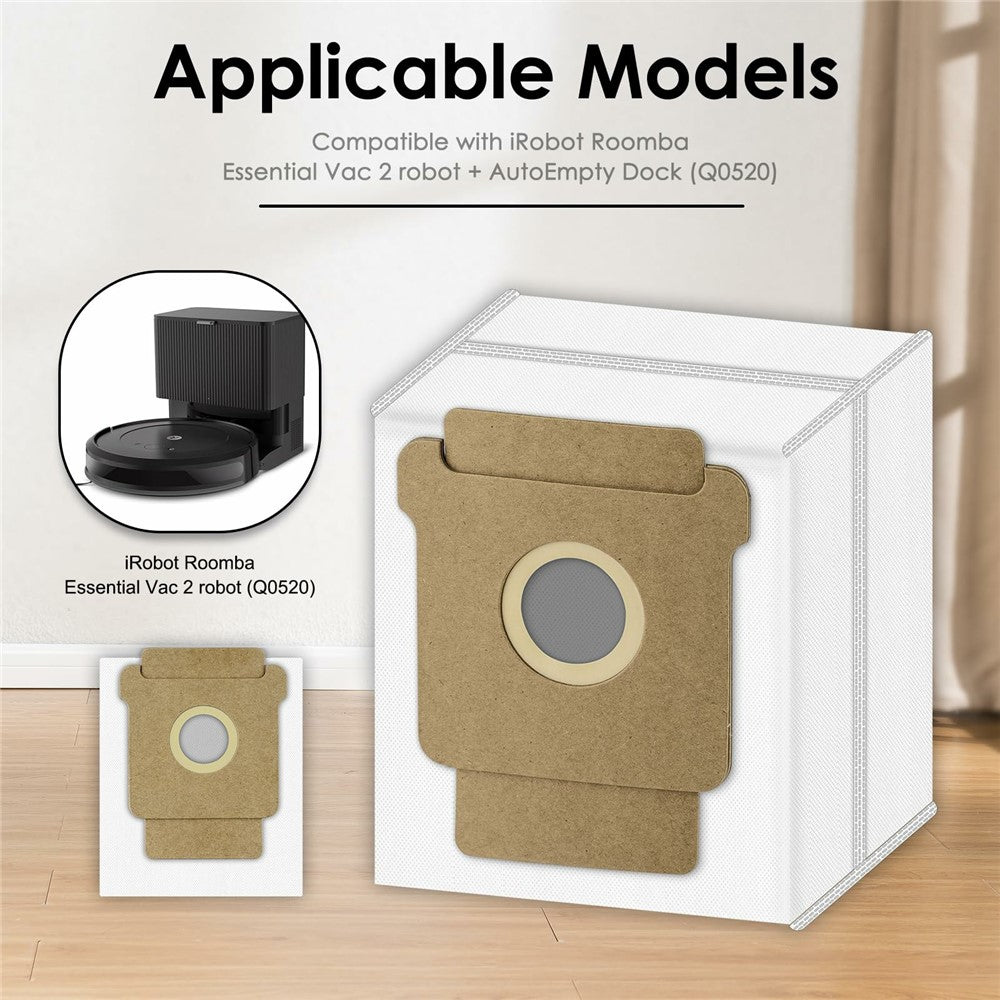 4Pcs Dust Bags for iRobot Roomba 105 Combo / 205 Dustcompactor / Plus 405 Combo / Plus 505 Combo Non Woven Fabric Vacuum Cleaner Replacement