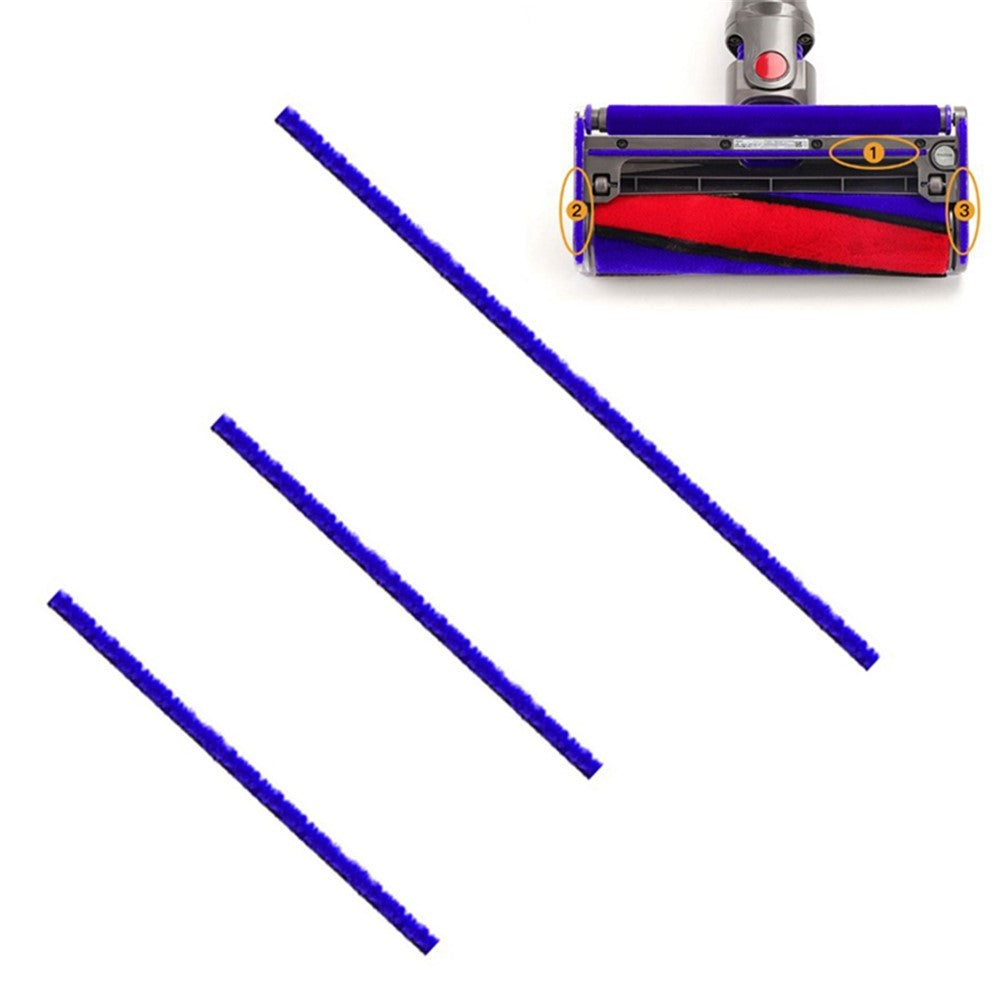 3Pcs / Set Plush Strips for Dyson V7 / V8 / V10 / V11 Vacuum Cleaner Roller Head Strip Replacement