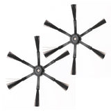 2Pcs 6-Armed Side Brush for Roborock S5 / S6 / S5 Max / S6 Max / S7 / S7 MaxV / S8 / S8+ / S8 Ultra Vacuum Cleaner Electric Sweeper Parts (Black)
