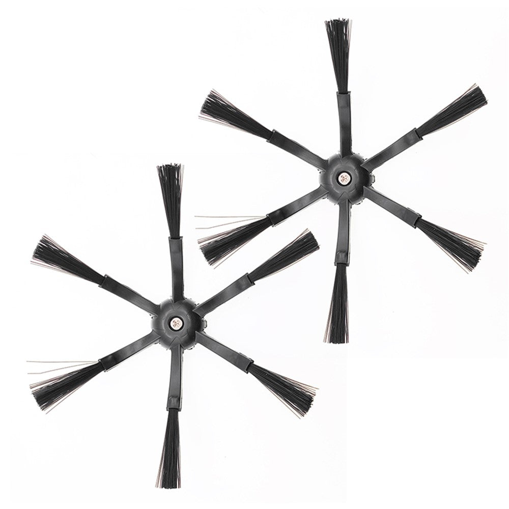2Pcs 6-Armed Side Brush for Roborock S5 / S6 / S5 Max / S6 Max / S7 / S7 MaxV / S8 / S8+ / S8 Ultra Vacuum Cleaner Electric Sweeper Parts (Black)