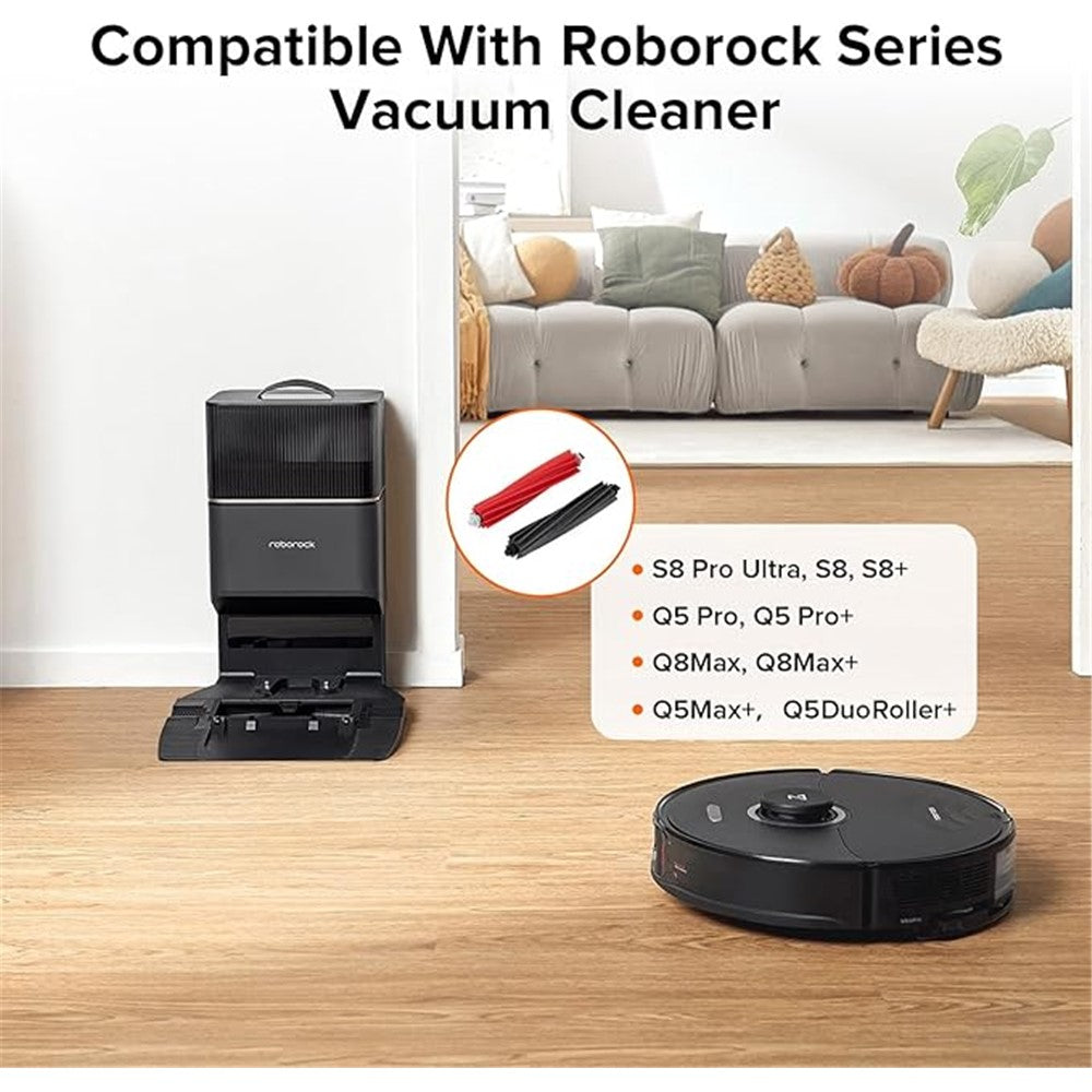 2Pcs Main Brush for Roborock S8 / S8+ / S8 Pro Ultra / Q5 Pro / Q5 Pro+ / Q8 Max / Q8 Max+ Robot Vacuum Cleaner Replacement Roller Brushes