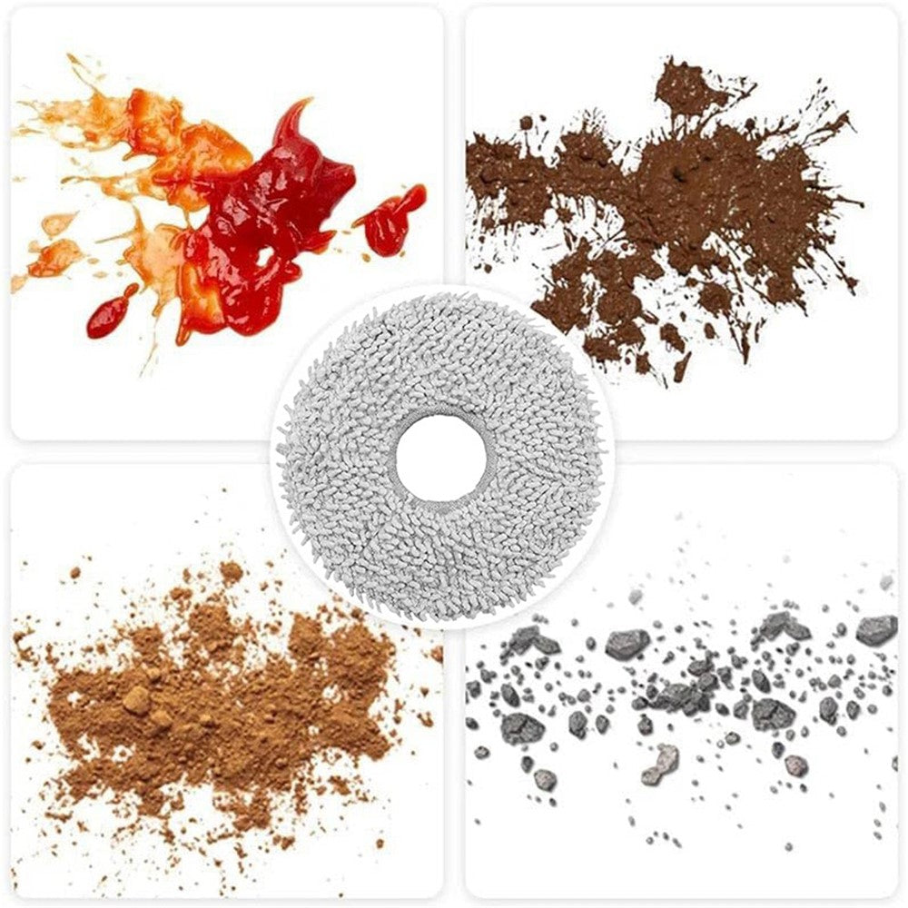 JUNSUNMAY 4Pcs Vacuum Cleaner Mop Pad for ECOVACS X1 Turbo  /  X1 Omni  /  X2 Omni  /  T10 Turbo  /  T10 Omni  /  T20  /  T20 Omni - Grey
