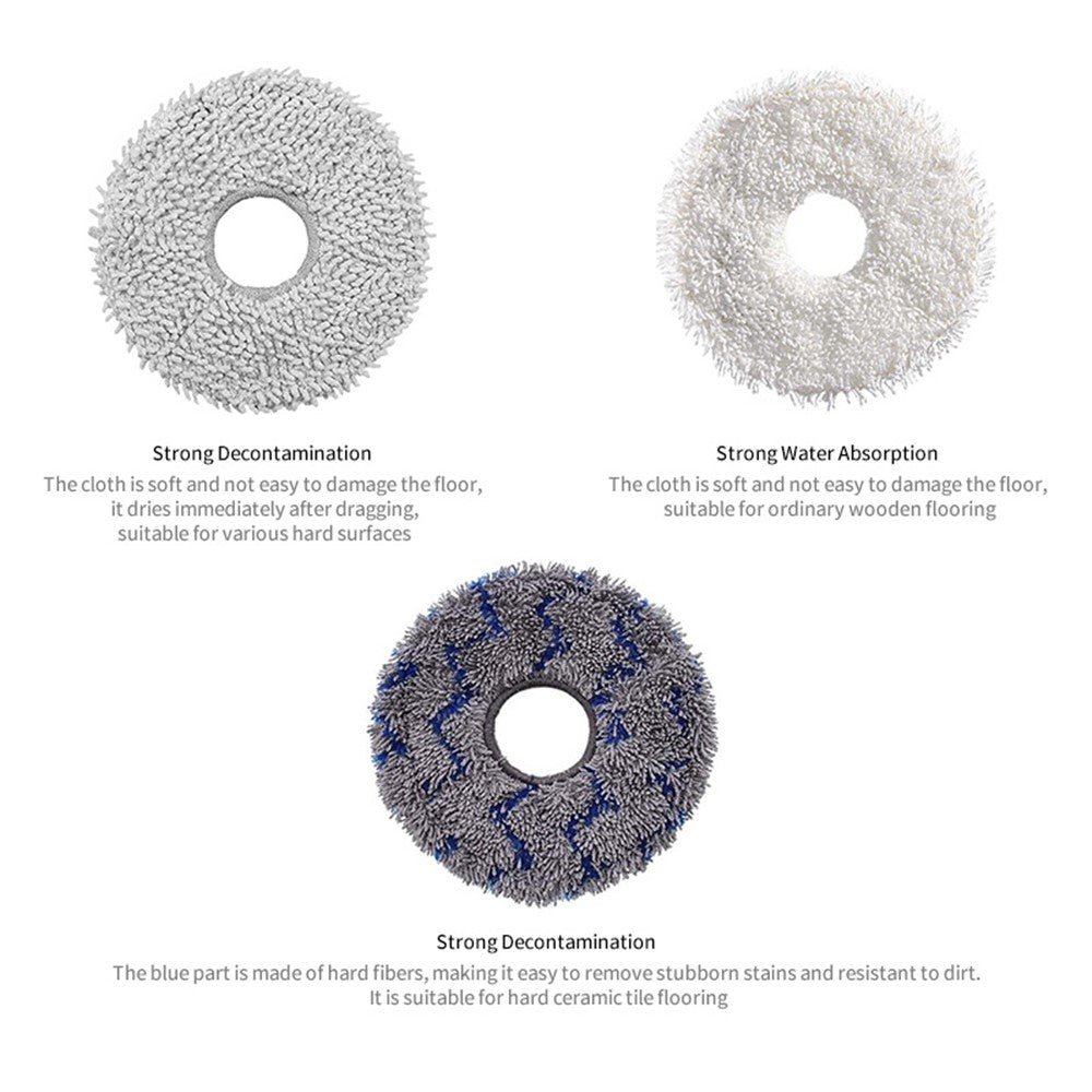 JUNSUNMAY 4Pcs Vacuum Cleaner Mop Pad for ECOVACS X1 Turbo  /  X1 Omni  /  X2 Omni  /  T10 Turbo  /  T10 Omni  /  T20  /  T20 Omni - Grey