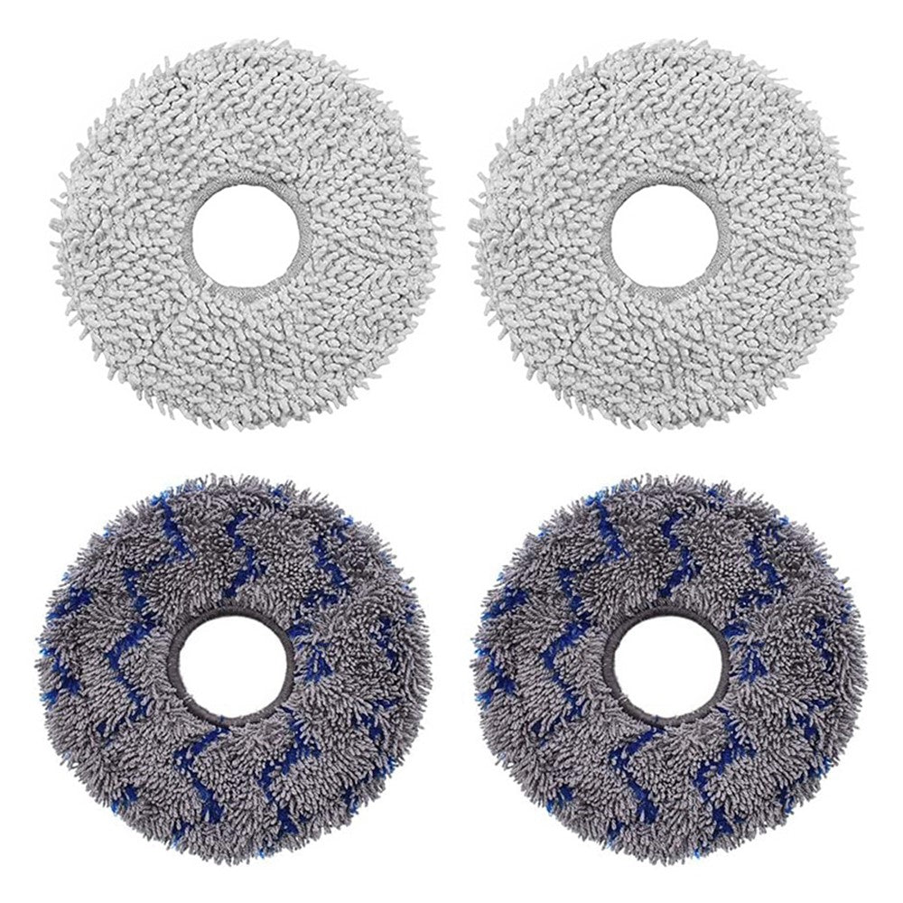 JUNSUNMAY 4Pcs Vacuum Cleaner Mop Pad for ECOVACS X1 Turbo  /  X1 Omni  /  X2 Omni  /  T10 Turbo  /  T10 Omni  /  T20  /  T20 Omni - Grey+Blue Grey