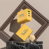 65W-Gallium-Nitride-USB-+-Type-C-Fast-Charging-Charger,-Plug-Type:EU-Plug(Yellow)