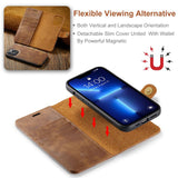 DG.MING-For-iPhone-14-Pro-Max-6.7-inch-Wallet-Magnetic-Detachable-Case-Split-Leather-Stand-Flip-Phone-Cover-Brown