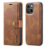 DG.MING-For-iPhone-14-6.1-inch-Detachable-Magnetic-Case-Split-Leather-Wallet-Stand-Shockproof-Flip-Protective-Cover-Brown