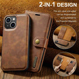 DG.MING-For-iPhone-14-6.1-inch-Detachable-Magnetic-Case-Split-Leather-Wallet-Stand-Shockproof-Flip-Protective-Cover-Brown