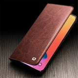 QIALINO-For-iPhone-14-Pro-6.1-inch-Full-Protection-Phone-Case-Flip-Wallet-Cover-Stand-Shockproof-Genuine-Leather-Phone-Shell-Card-Holder-Brown