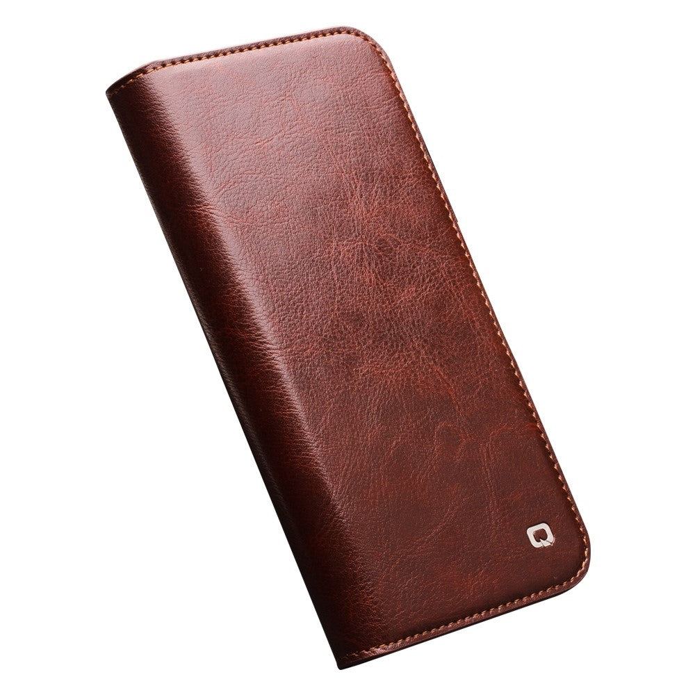 QIALINO-For-iPhone-14-Pro-6.1-inch-Full-Protection-Phone-Case-Flip-Wallet-Cover-Stand-Shockproof-Genuine-Leather-Phone-Shell-Card-Holder-Brown