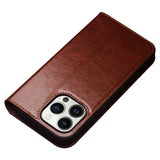 QIALINO-For-iPhone-14-Pro-6.1-inch-Full-Protection-Phone-Case-Flip-Wallet-Cover-Stand-Shockproof-Genuine-Leather-Phone-Shell-Card-Holder-Brown