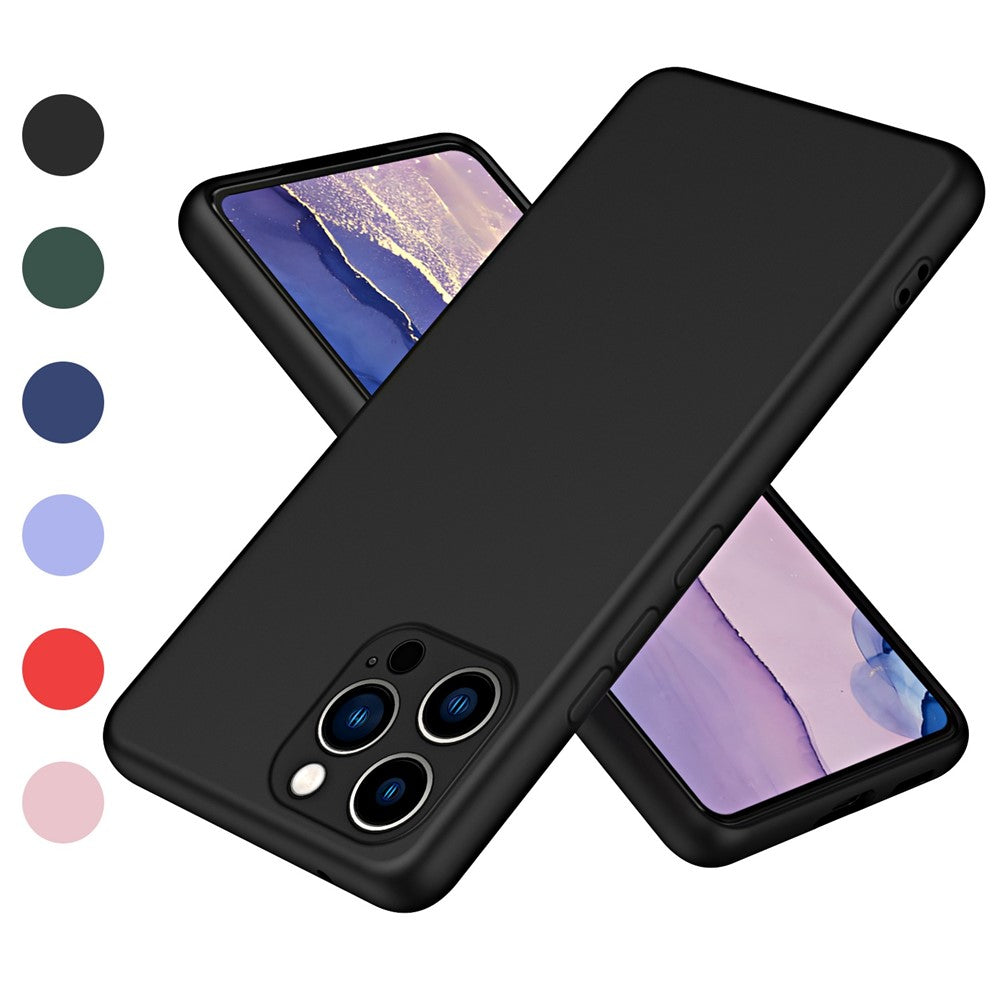 Anti-fall-Phone-Cover-For-iPhone-14-Pro-6.1-inch,-Soft-Touch-2.2mm-Thickness-Rubberized-TPU-Phone-Case-with-Microfiber-Lining-Black